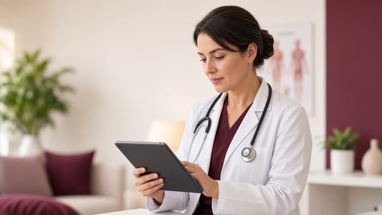 Clinician reviewing patient information